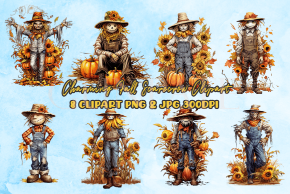 Download Charming Fall Scarecrow Clipart - Art Collection