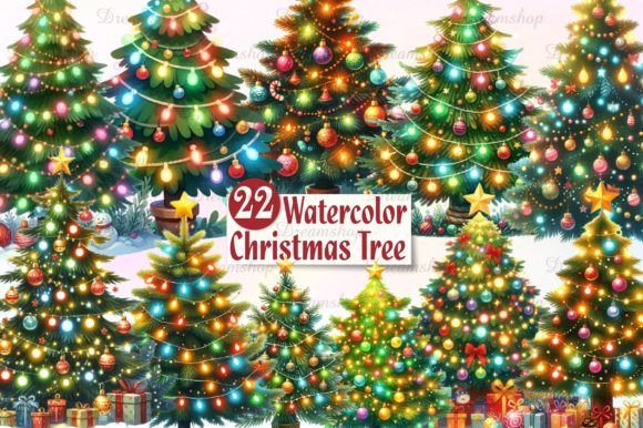 Download Watercolor Christmas Tree Clipart - Art Collection