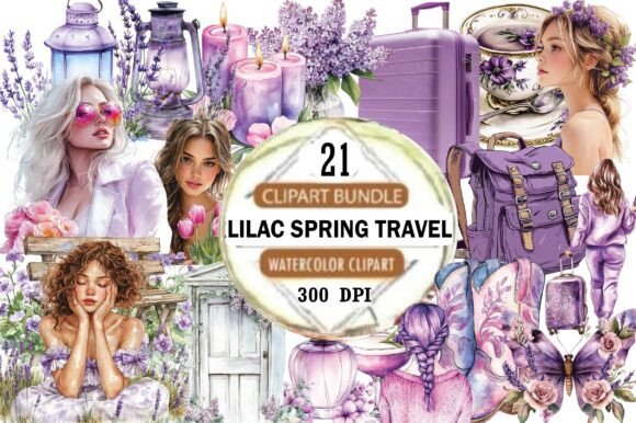 Download Lilac Spring Travel Watercolor Clipart - Art Collection