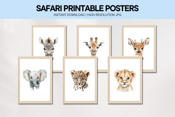 Download Safari Animals Prints Nursery Wall Art - Art Collection