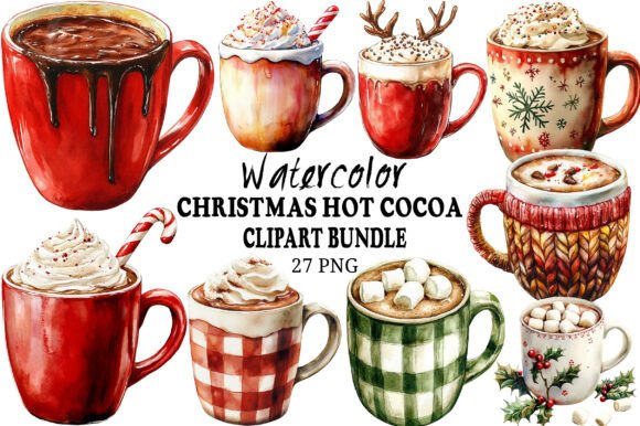 Download Watercolor Christmas Hot Cocoa Clipart - Art Collection