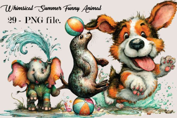 Download Whimsical Summer Funny Animal Clipart Bu - Art Collection