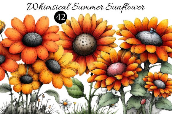 Download Whimsical Summer Sunflower Clipart - Art Collection