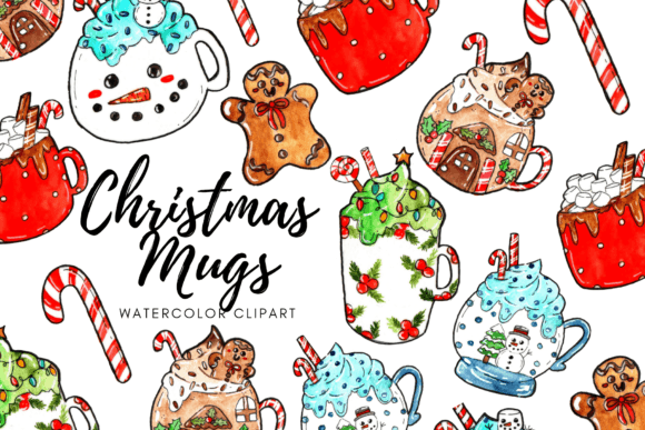 Download Watercolor Christmas Mug Clipart - Art Collection