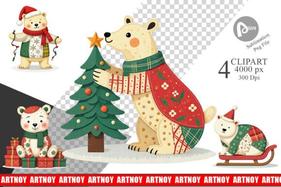 Download Patchwork Polar Bear Clipart - Art Collection