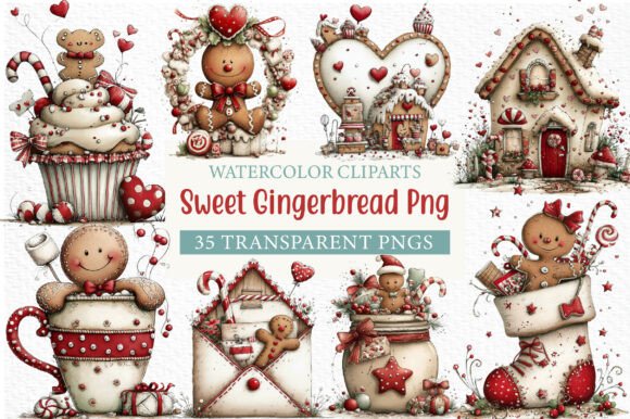 Download Sweet Watercolor Gingerbread Clipart Png - Art Collection