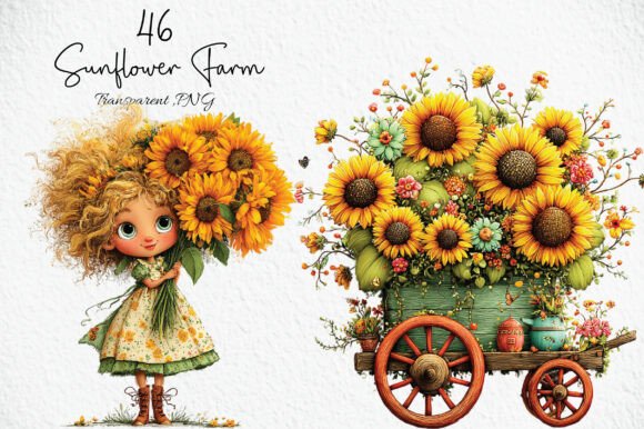 Download Cute Sunflower Farm PNG Clipart - Art Collection