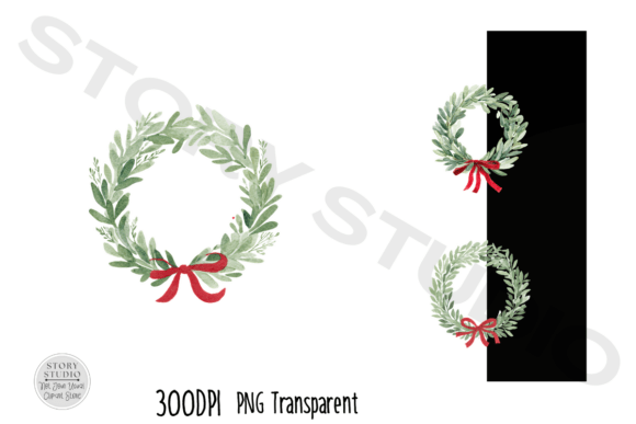 Download Watercolor Christmas Wreath Clipart Set - Art Collection