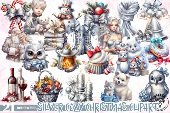 Download Silver Cozy Christmas Clipart PNG - Art Collection