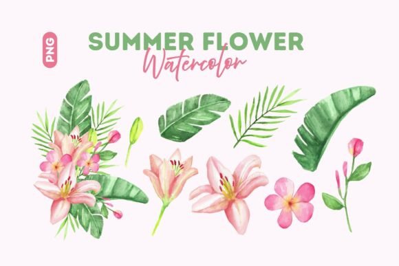 Download Summer Flower Watercolor Clipart Set - Art Collection