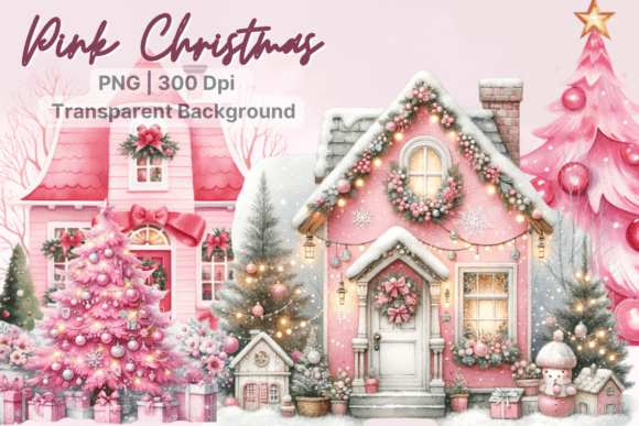 Download Pink Christmas Collection Clipart PNG - Art Collection