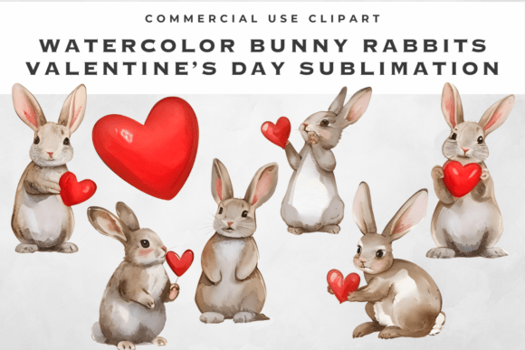 Download Valentine Clipart Bunny Rabbit Hearts - Art Collection