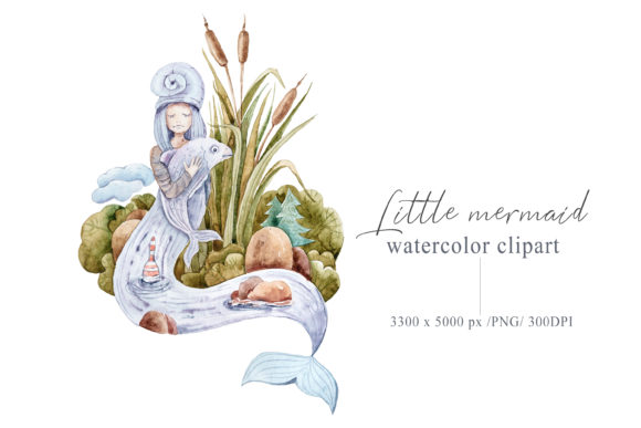 Download Watercolor Mermaid Clipart. Mermaid Tail - Art Collection