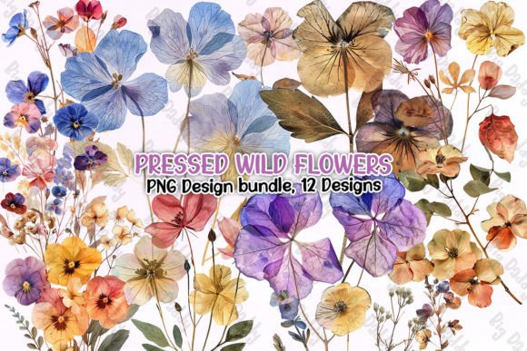 Download Pressed Wild Flowers Clipart PNG - Art Collection