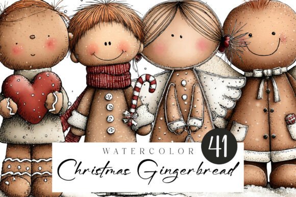 Download Whimsical Christmas Gingerbread Clipart - Art Collection
