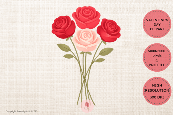 Download Rose Valentine Bouquet Clipart 16 - Art Collection
