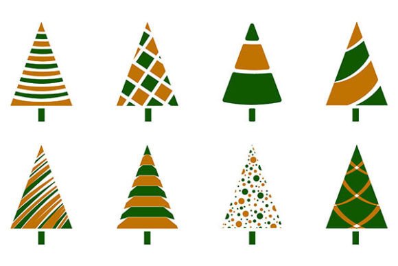 Download Vector Set of Cartoon Christmas Trees - Art Collection