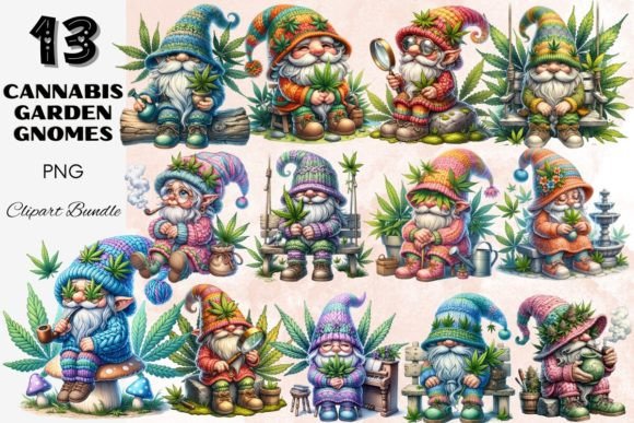 Download Cannabis Garden Gnomes Clipart Bundle - Art Collection