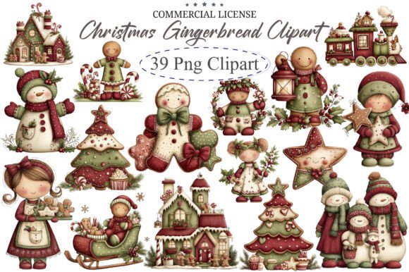 Download Whimsical Christmas Gingerbread Clipart - Art Collection