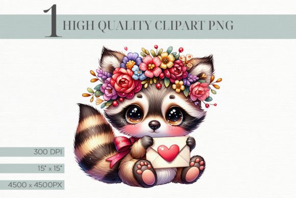 Download Cute Racoon Valentine Clipart - Art Collection