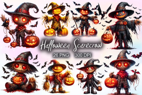 Download Halloween Scarecrow Watercolor Clipart - Art Collection