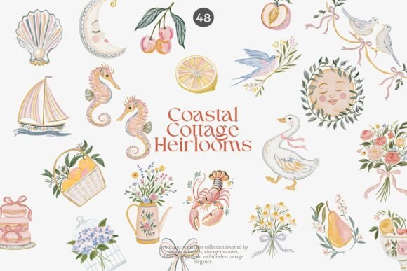 Download Coastal Cottage Clipart Bundle - Art Collection