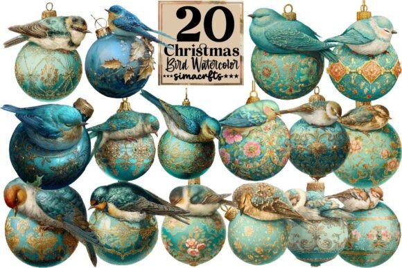 Download Christmas Bird Clipart Set Watercolor - Art Collection