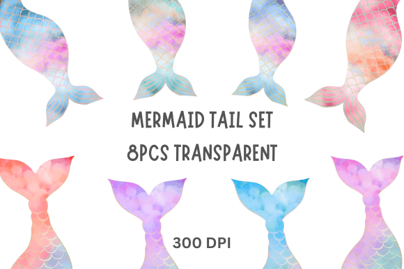 Download MERMAID TAIL CLIPART SET WATERCOLOR - Art Collection