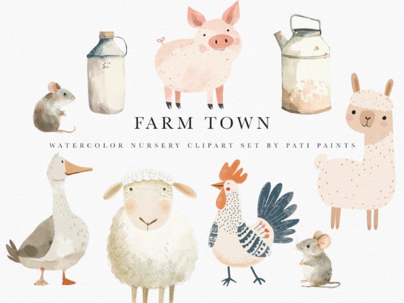 Download Farm Animal Nursery Clipart Bundle - Art Collection