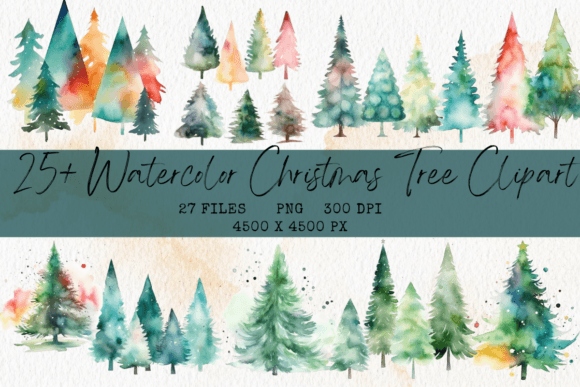 Download Watercolor Christmas Tree Clipart - Art Collection