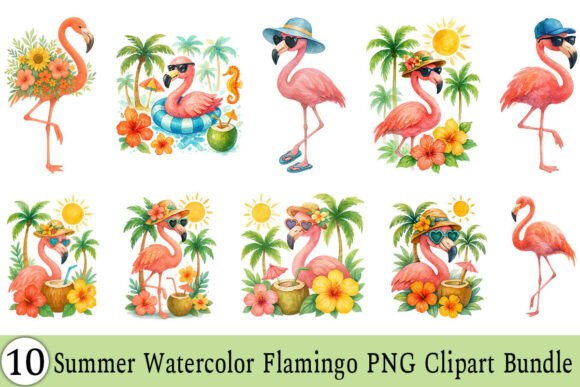 Download Summer Watercolor Flamingo PNG Clipart - Art Collection