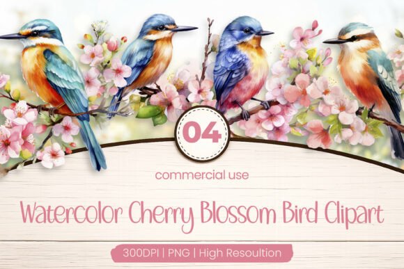 Download Cherry Blossom Bird Clipart PNG - Art Collection