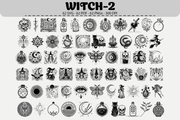 Download Witchcraft Clipart Pack – 62 Designs - Art Collection