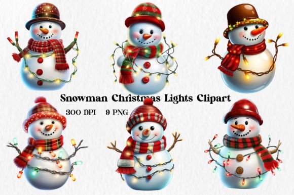 Download Snowman Christmas Lights Clipart - Art Collection