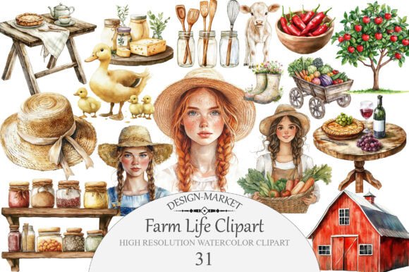 Download Watercolor Farm Life Clipart - Art Collection