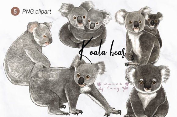 Download Koala Bear Watercolor Animal Clipart, PN - Art Collection