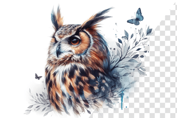 Download Wise Owl Reflections Watercolor Art - Art Collection
