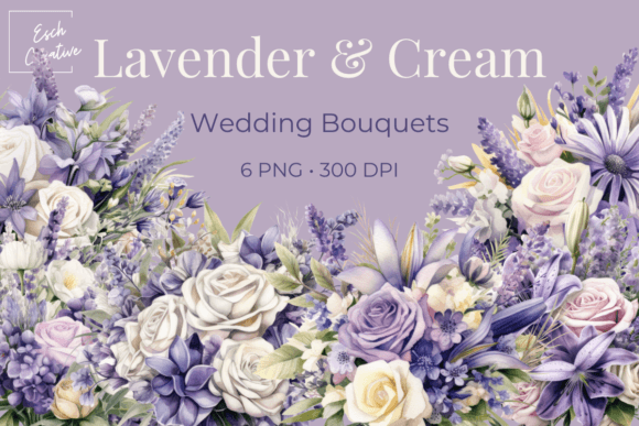 Download Lavender &amp; Cream Wedding Bouquet Clipart - Art Collection