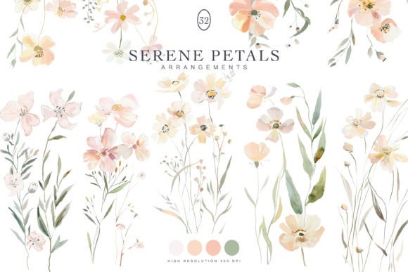 Download Watercolor Pastel Wild Flowers Clipart - Art Collection