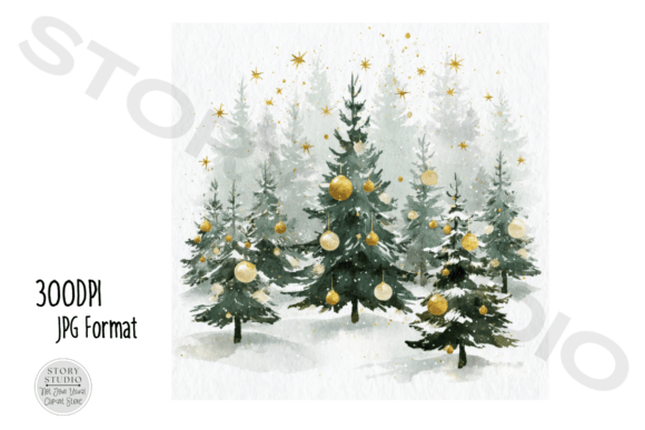 Download Watercolor Christmas Tree Forest Clipart - Art Collection