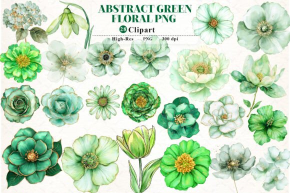 Download Abstract Green Watercolor Floral Clipart - Art Collection