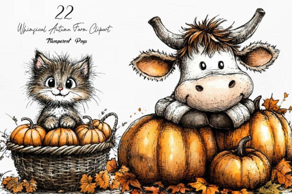 Download Whimsical Autumn Farm Clipart - Art Collection