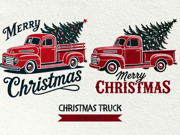 Download Retro Car with Christmas Tree Clipart - Art Collection