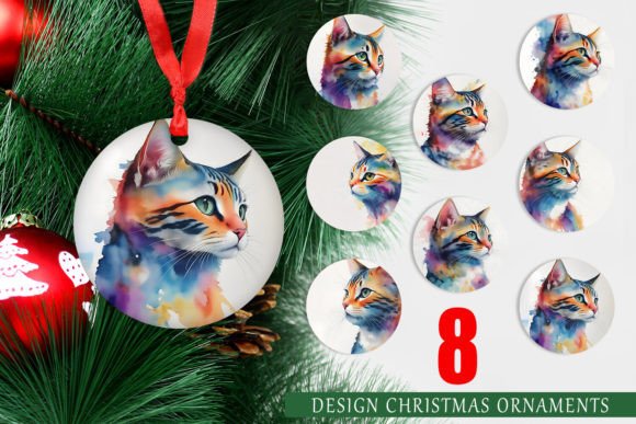 Download Christmas Ornament Watercolor Art Cat - Art Collection
