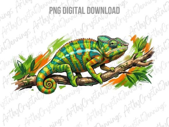 Download Chameleon Lizard Watercolor Clipart PNG - Art Collection